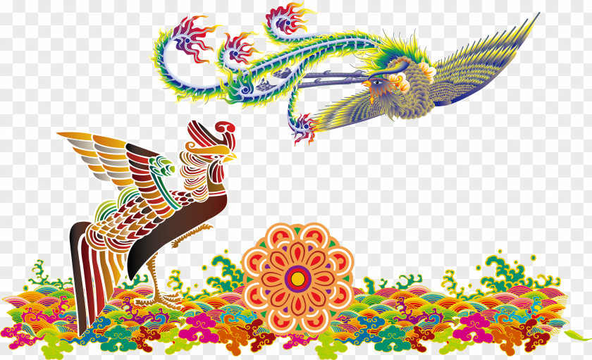 Phoenix And Color Watermarks Fenghuang County Clip Art PNG