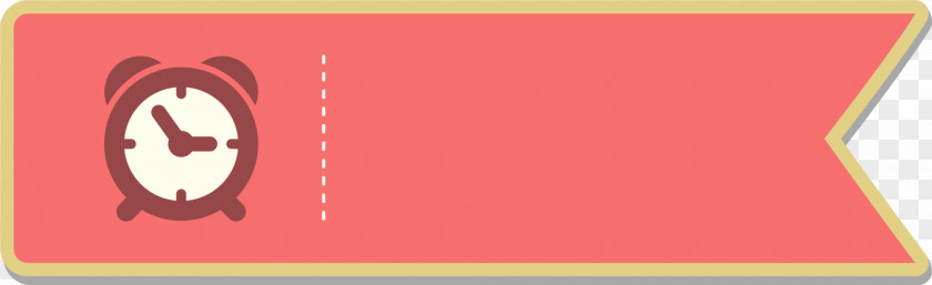 Pink Clock Flag Text Box PNG