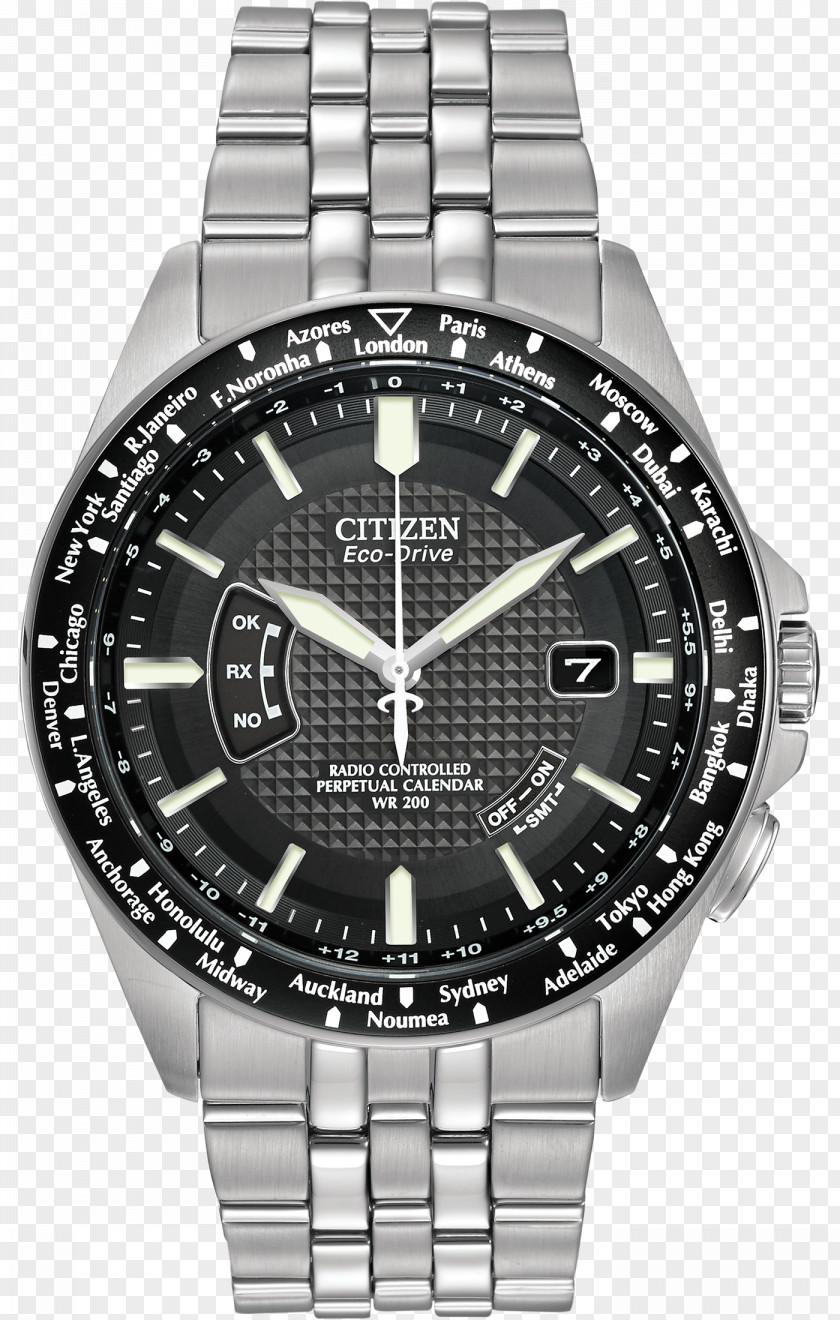 Watch Eco-Drive Citizen Holdings Strap Radio Clock PNG