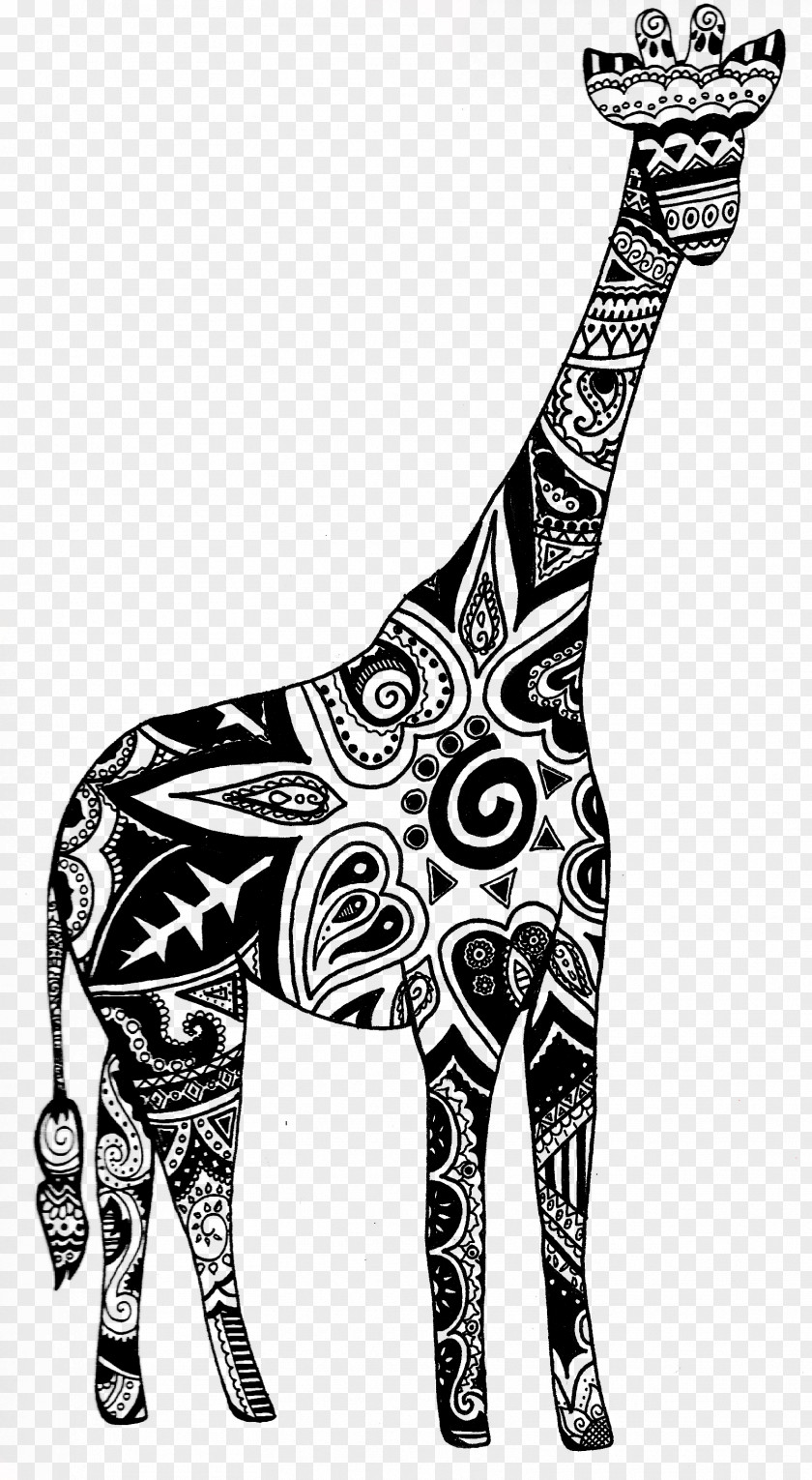 Outline Giraffe Cliparts Henna Drawing Poster Clip Art PNG