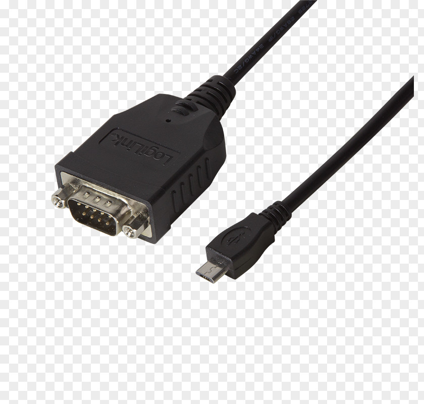 USB Serial Cable Adapter RS-232 Micro-USB Port PNG