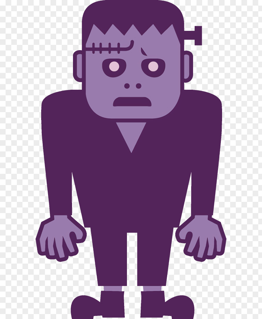 Animation Purple Monster Halloween PNG
