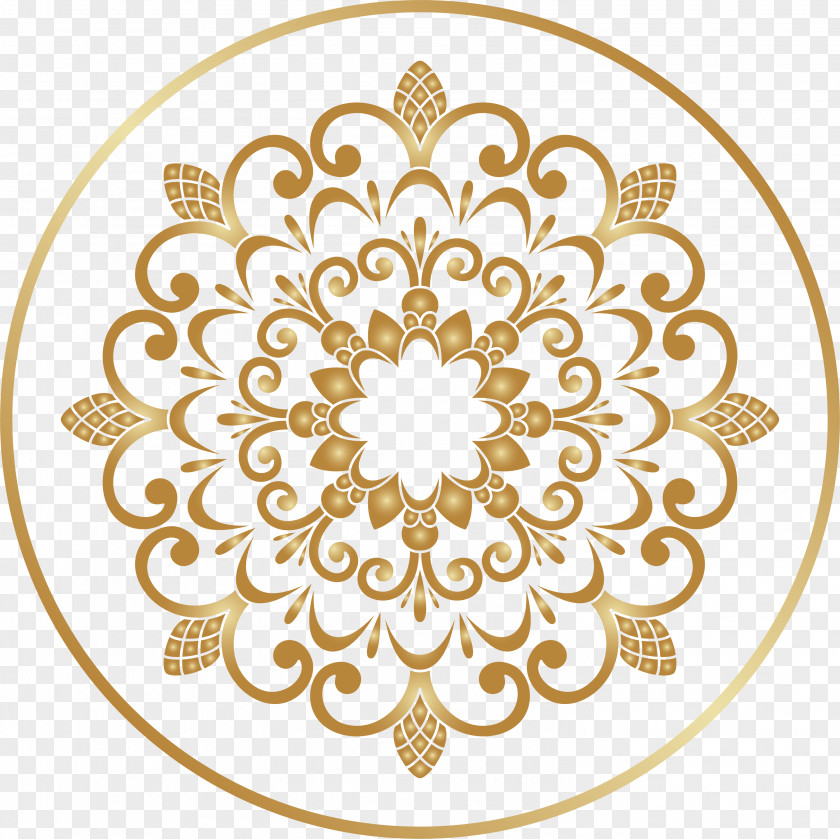 Brown Pattern Circle Ornament Clip Art PNG