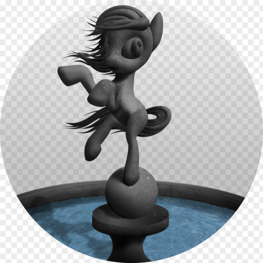 Bronze Bird Fountain Figurine Black PNG