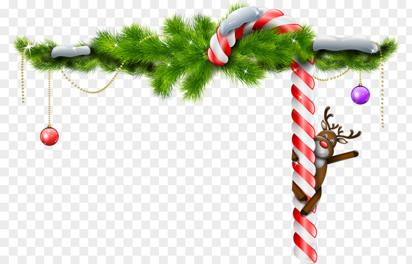 Creative Christmas Reindeer Branch Clip Art PNG