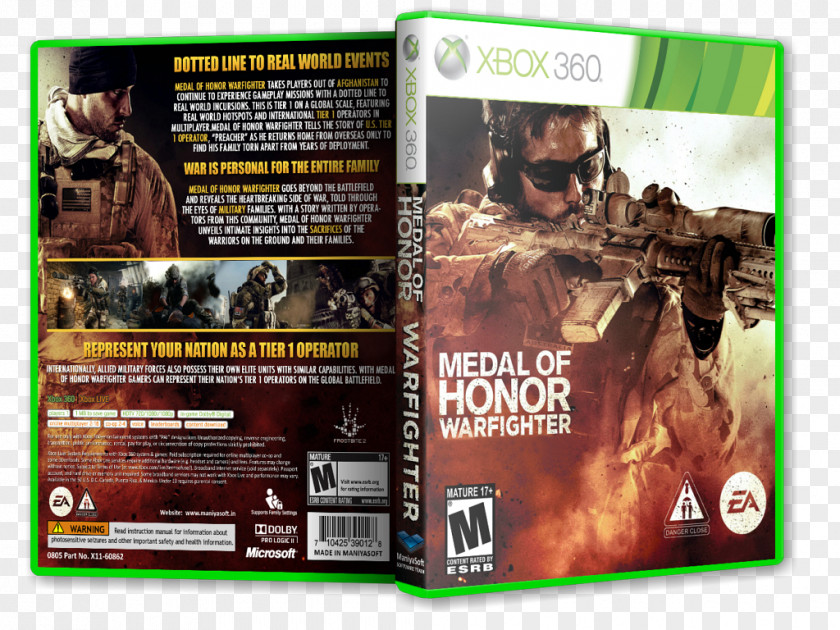 Medal Of Honor Xbox 360 Honor: Warfighter PC Game PNG