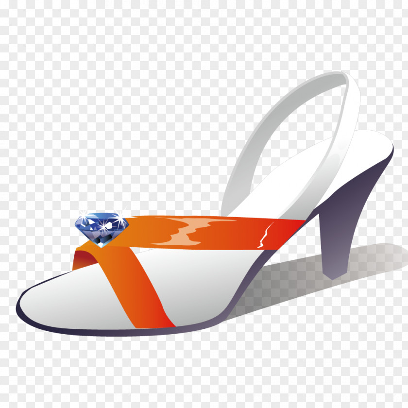 Big Blue Diamond High-heeled Sandals Shoe Sandal Adobe Illustrator PNG