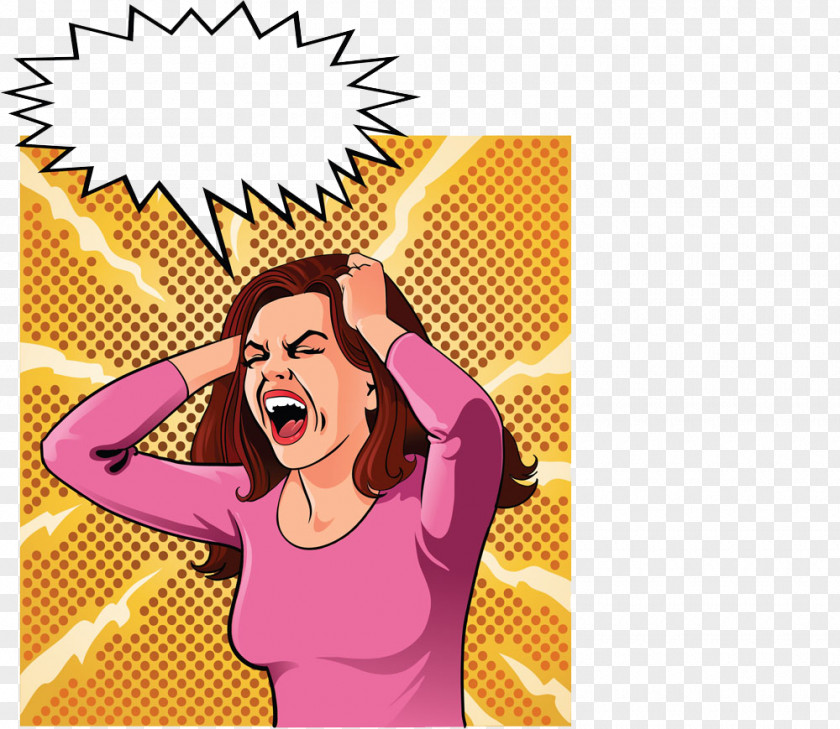 Worry About The Woman Screaming Stock Illustration Cartoon PNG