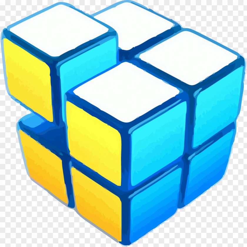 Blue Cube Rubiks V-Cube 6 Puzzle Face PNG