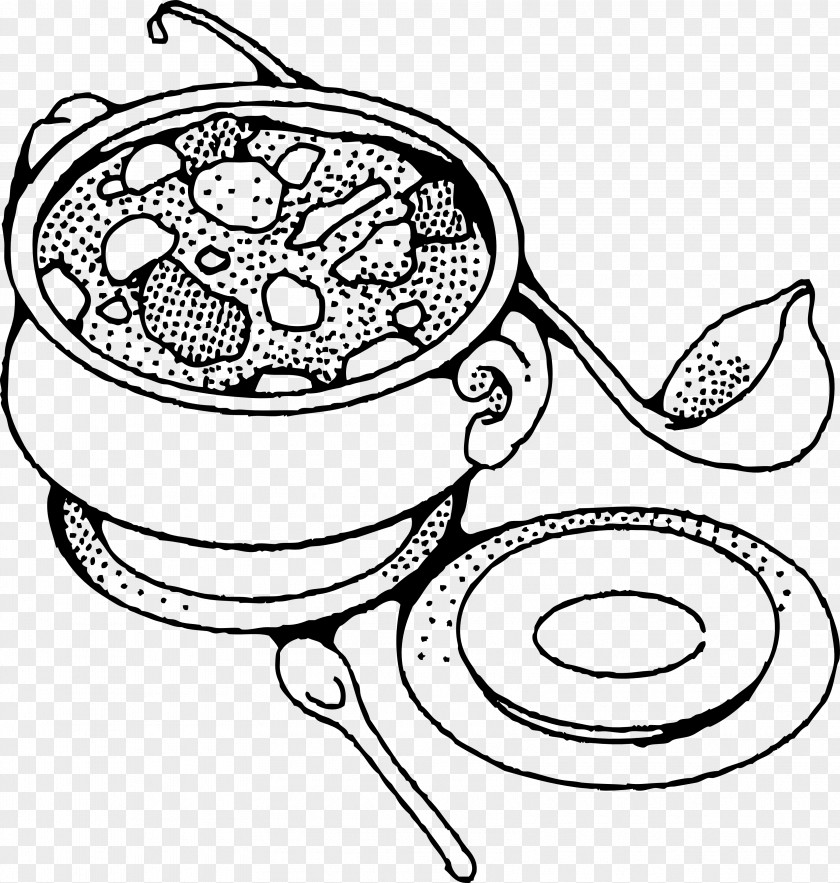Cliparts Beef Stew Chicken Soup Bowl Black And White Clip Art PNG