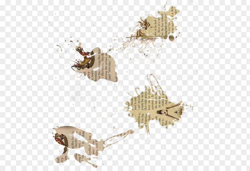 Insect Currency Newspaper Pattern PNG