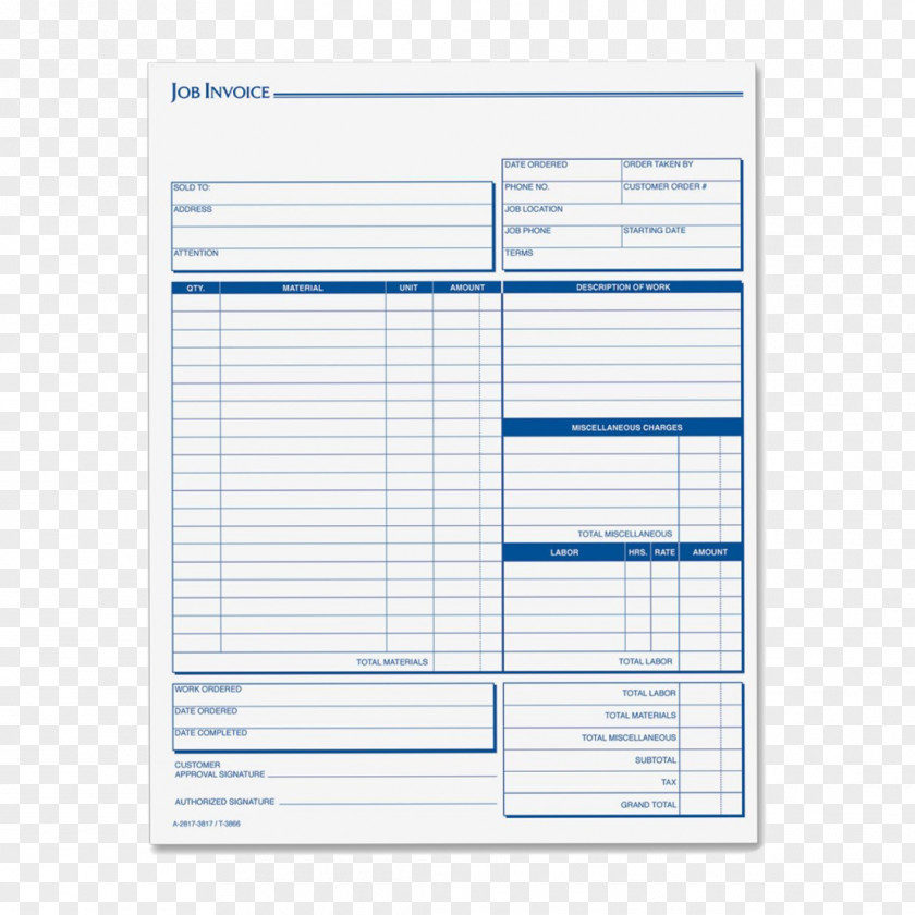Invoice Form Template Accounting Paper PNG