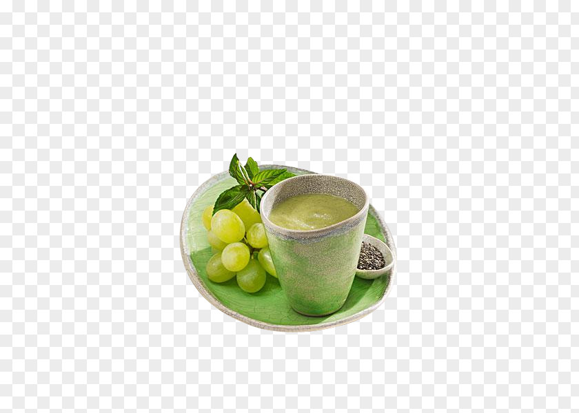 Green Tea Leaves Smoothie Grape Fruit PNG