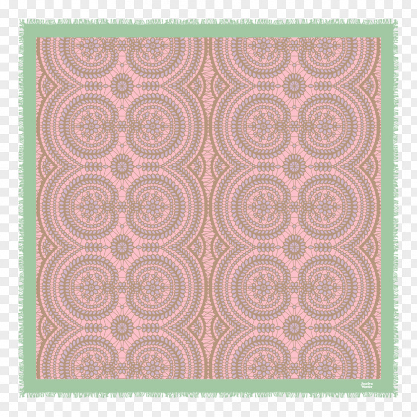 Pink Cloth Place Mats Rectangle Symmetry Green Pattern PNG