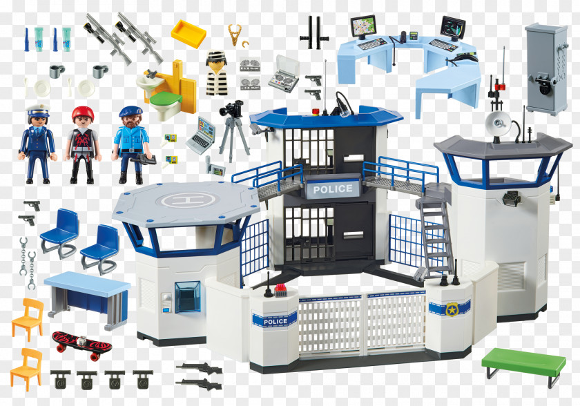Police Playmobil City Action Headquarters With Prison (6919) 6872 Command Centre PNG