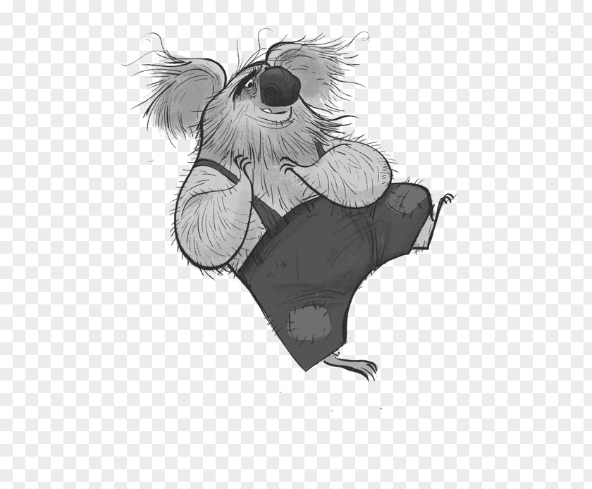 Koala Black And White Drawing Sketch PNG