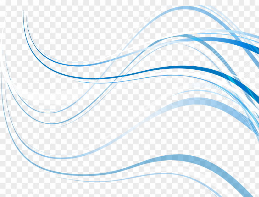 Vector Wave Line Blue Euclidean PNG