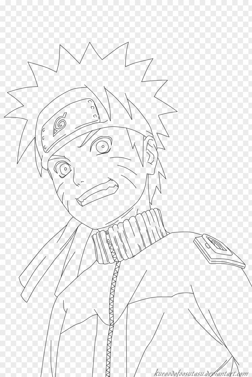 Naruto Uzumaki Line Art Sketch PNG
