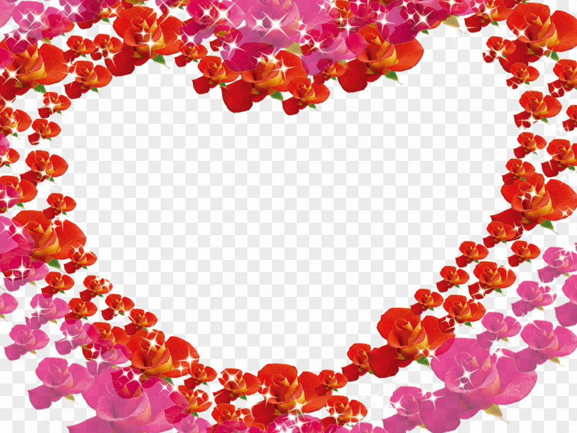 Roses Heart Border Background Beach Rose Valentines Day Icon PNG