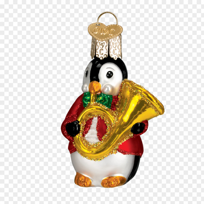 Christmas Penguin Ornament Flightless Bird Glass PNG