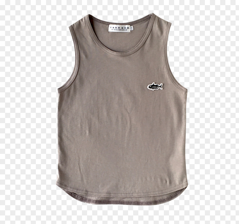 Gray Tank Gilets Sleeveless Shirt Neck PNG