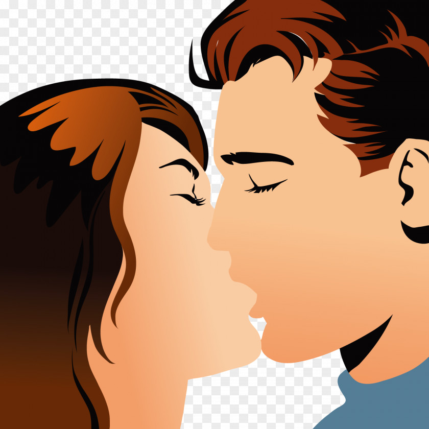 Walled Men And Women Kiss Passion Royalty-free Illustration PNG