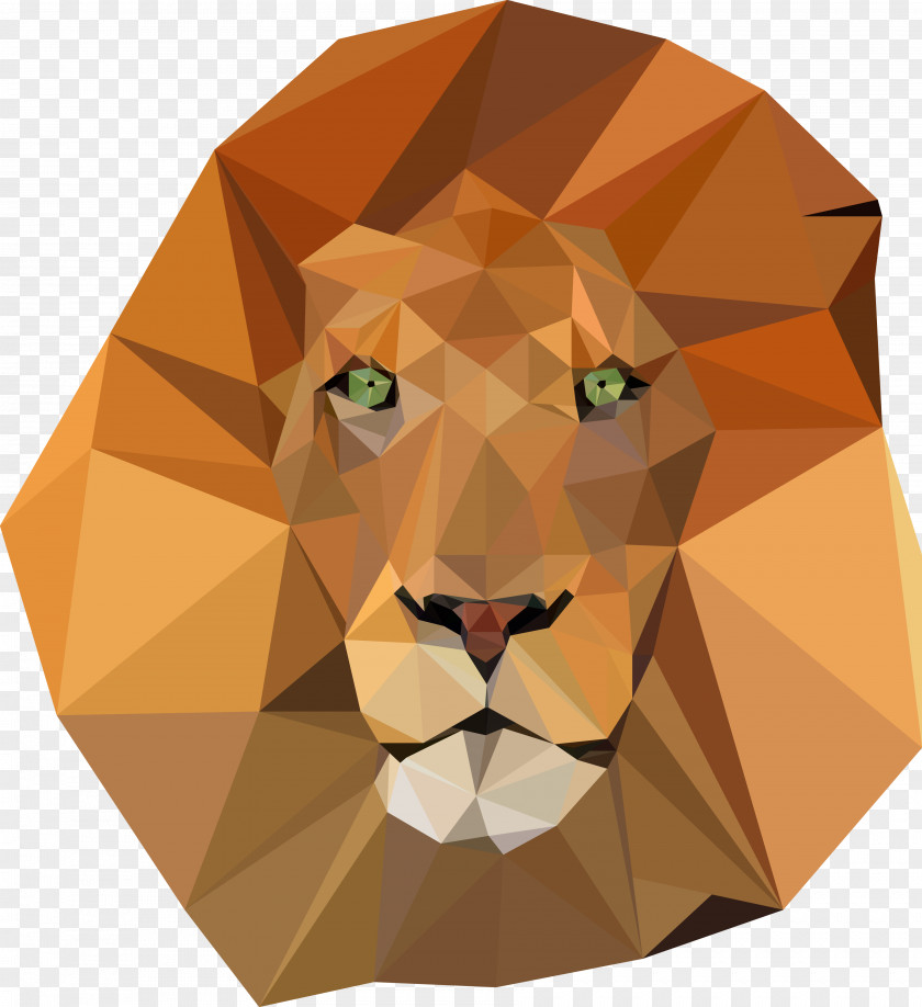 Animals Geometric Lion Polygon Triangle Tiger Art PNG