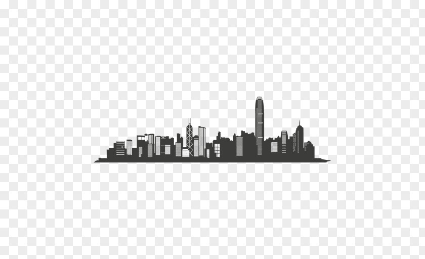 Black And White Building Hong Kong Skyline PNG