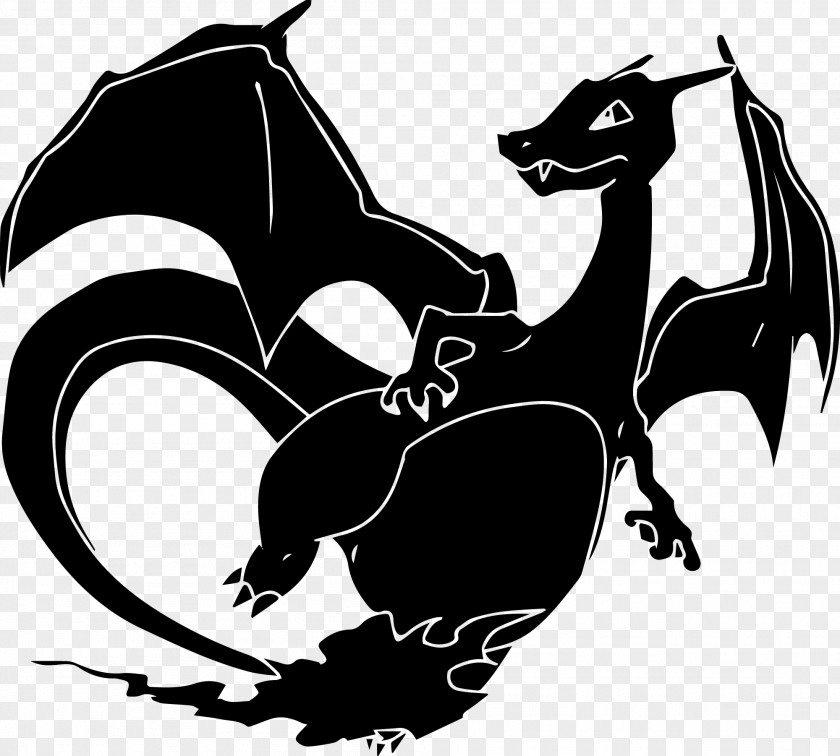 Charizrd Vector Silhouette Graphics Charizard Dragon Clip Art PNG