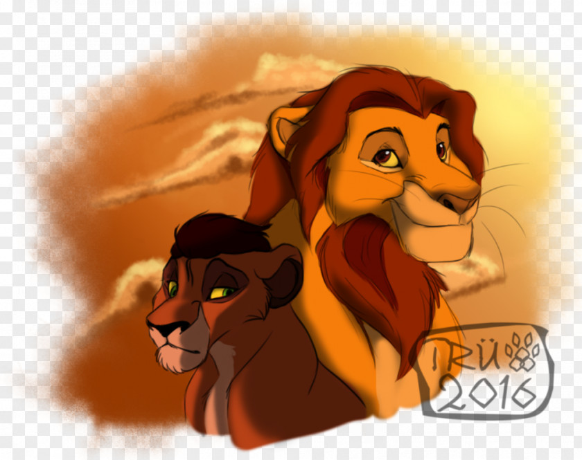 Lion Tiger Illustration Cartoon Desktop Wallpaper PNG