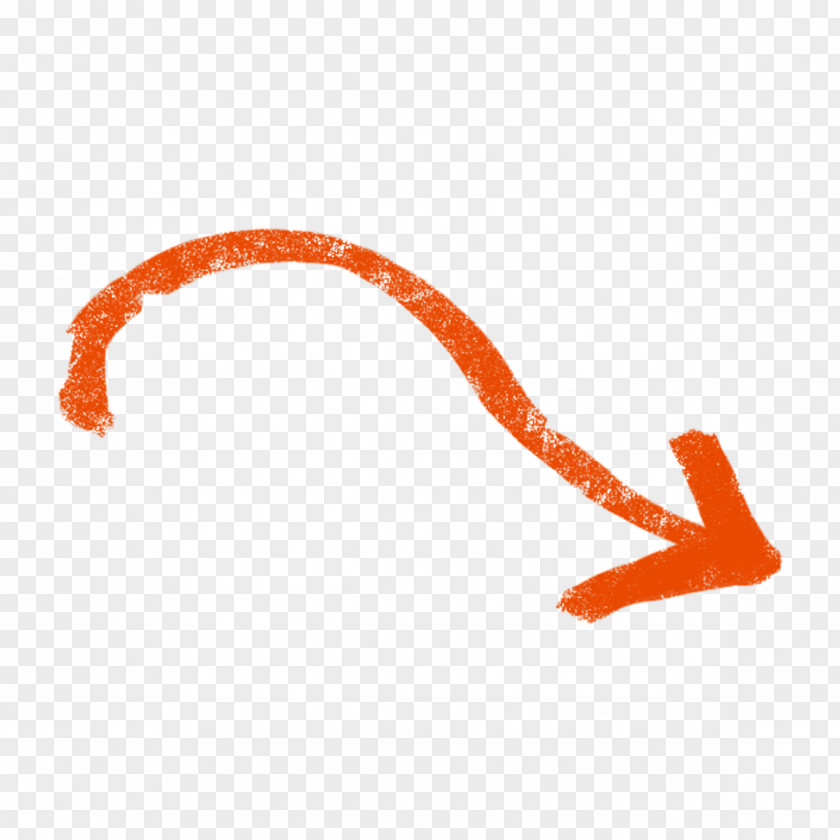 Orange Chalk Arrow PNG