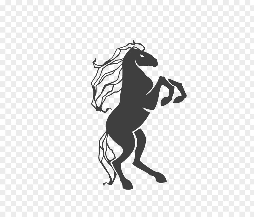 Three-dimensional Black Horse Logo Illustration PNG