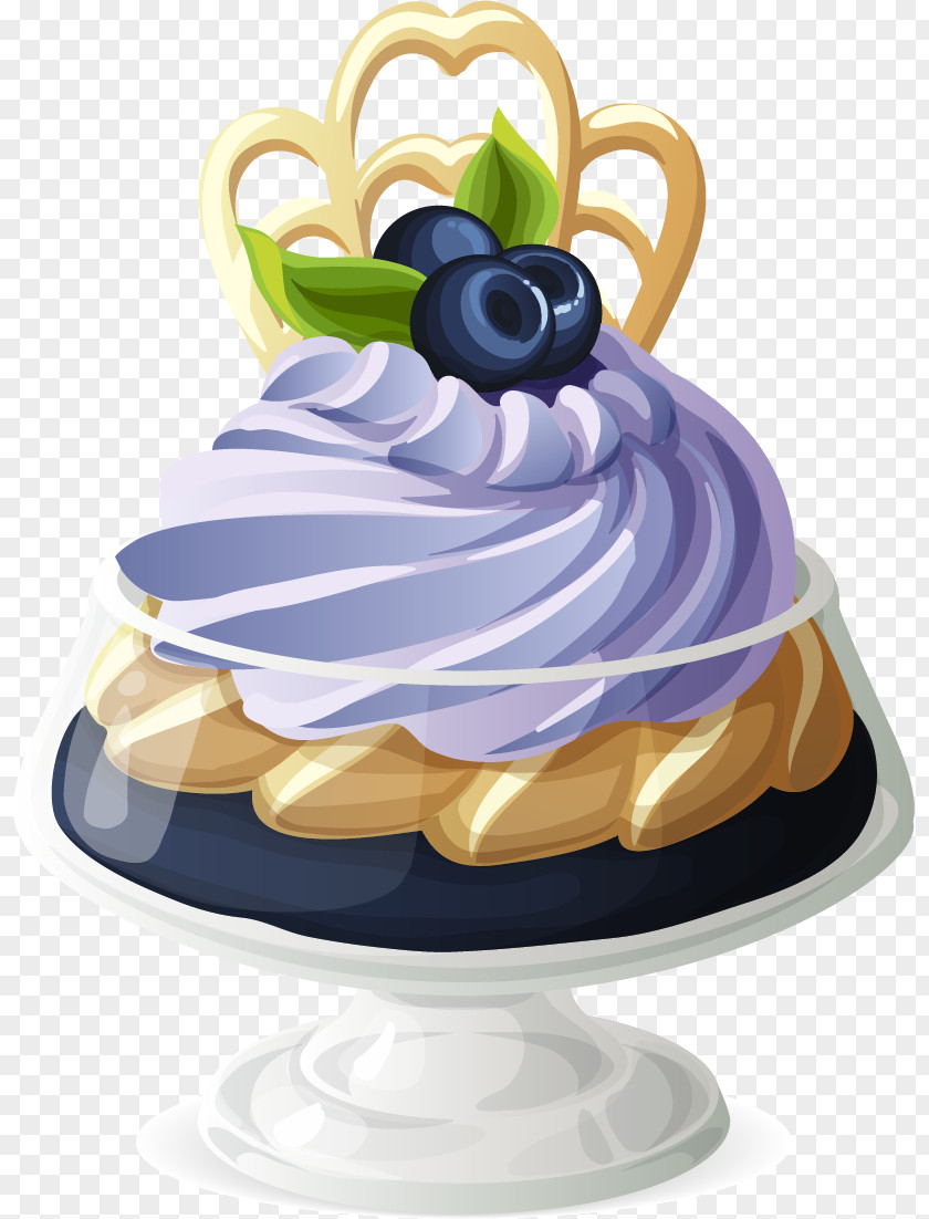 Blueberry Ice Cream Biscuits Chocolate Mousse Sundae Cupcake PNG