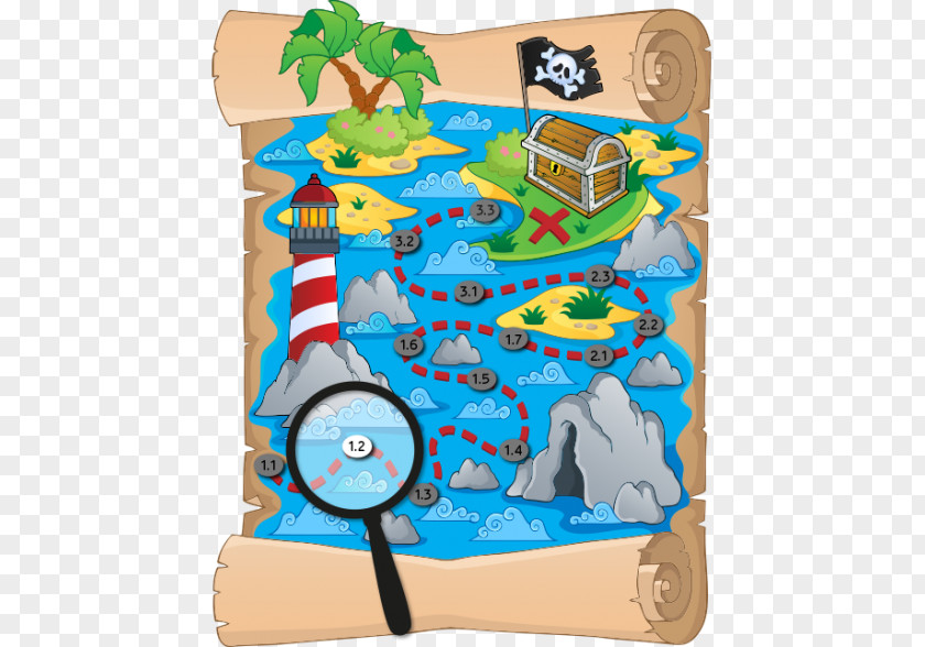 Cartoon Map Treasure Stock Photography PNG