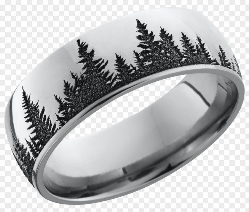 Oval Titanium Wedding Ring PNG