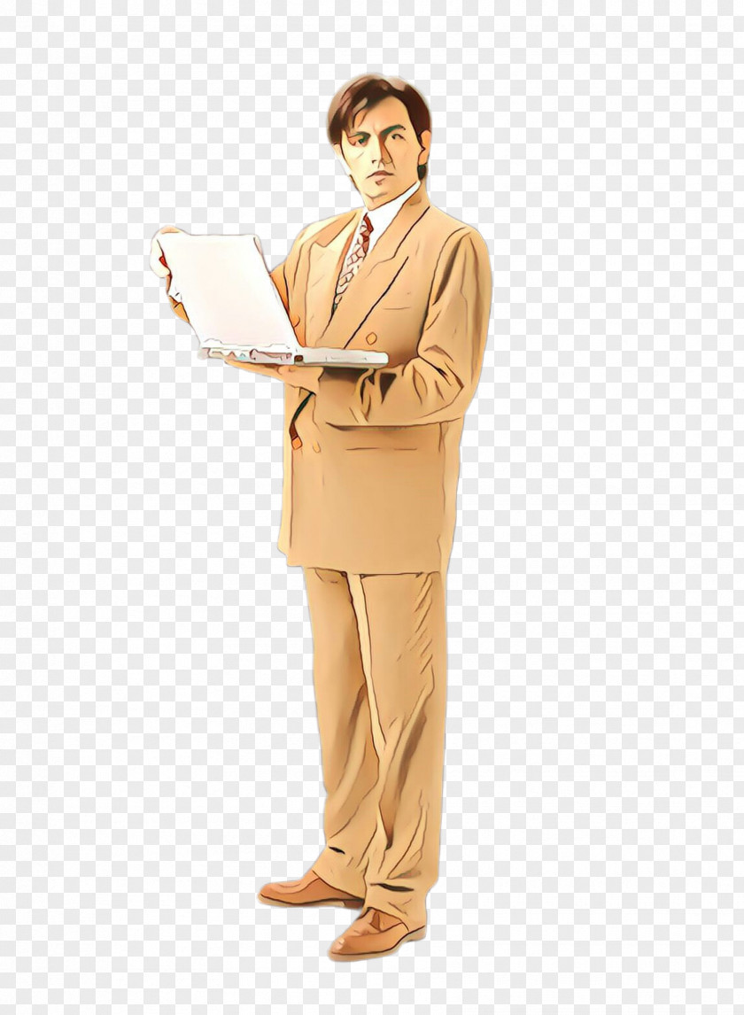 Standing Clothing Beige Suit Costume PNG