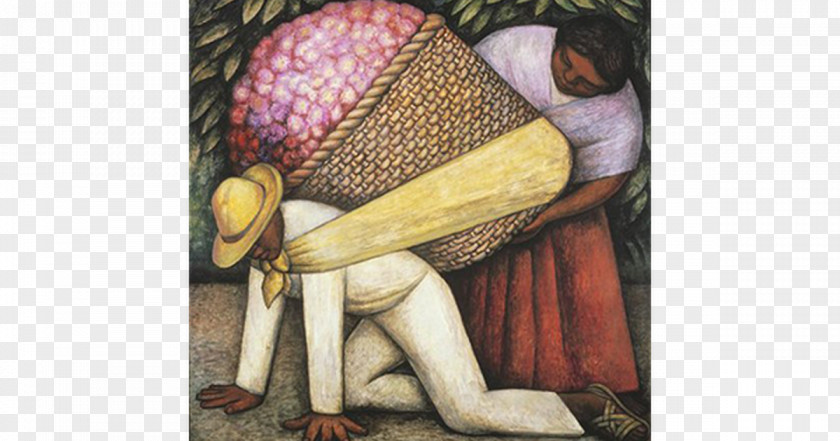 Diego Rivera The Flower Carrier San Francisco Museum Of Modern Art Frieda And Anahuacalli Painting PNG