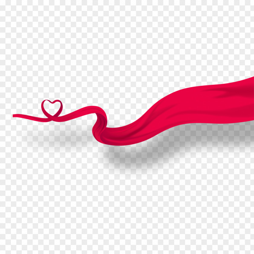 Love Decorative Red Ribbon PNG