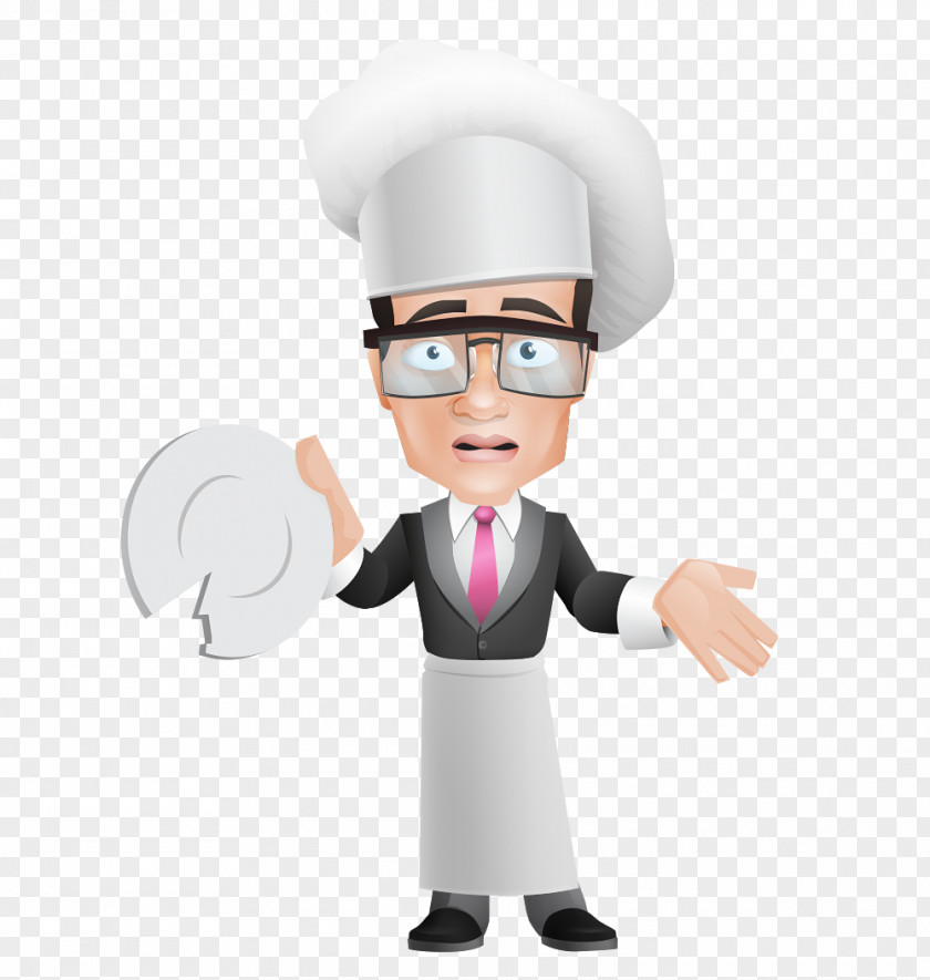 The Chef Holding Broken Plate Cartoon Character Clip Art PNG