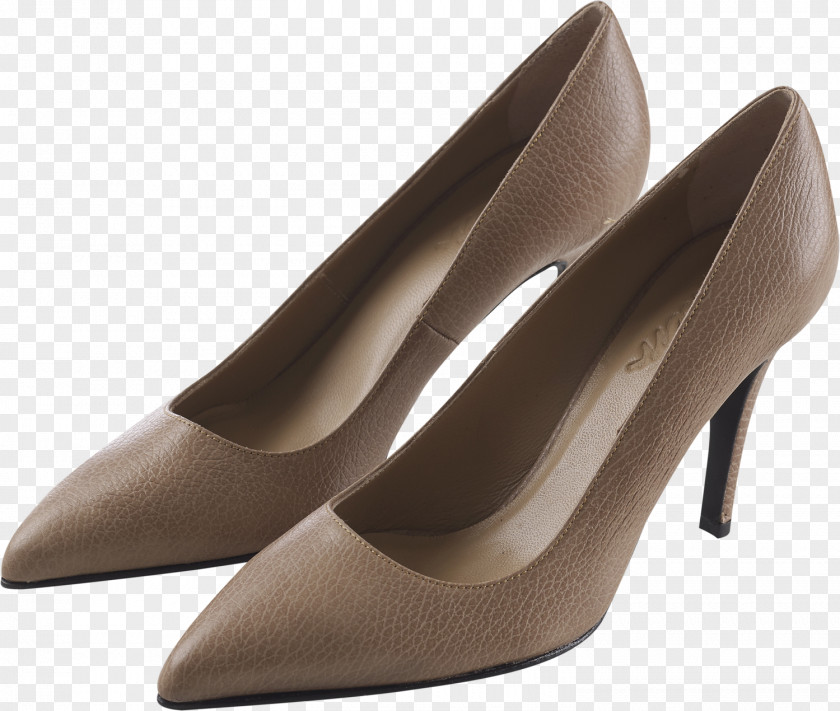Trendy Style Suede Heel Shoe PNG