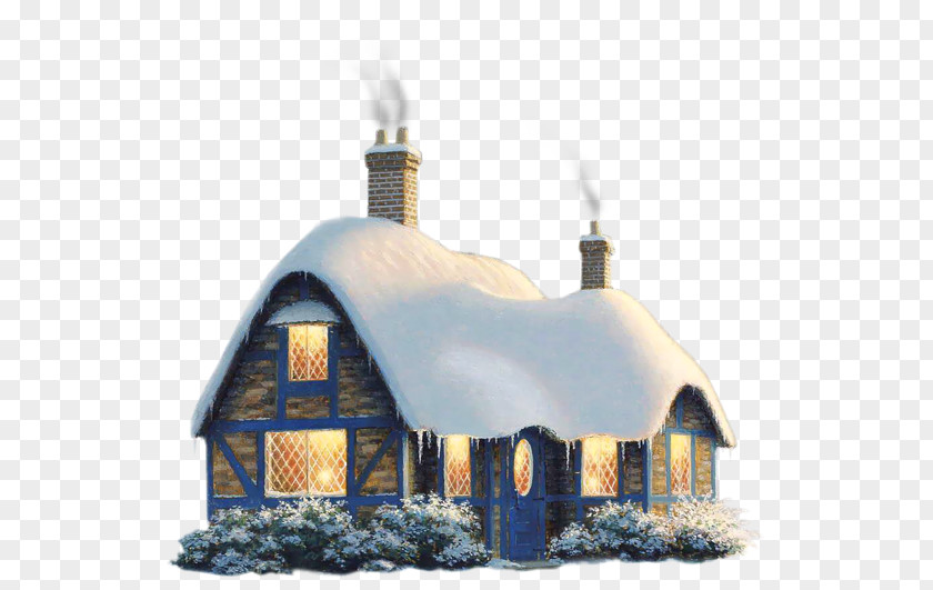 European Style House In Winter Clip Art PNG