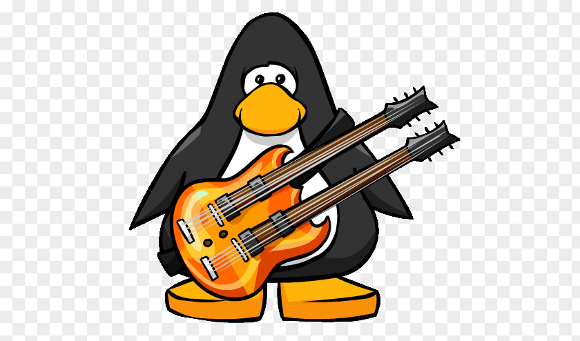 Penguin Club Guitar Clip Art PNG
