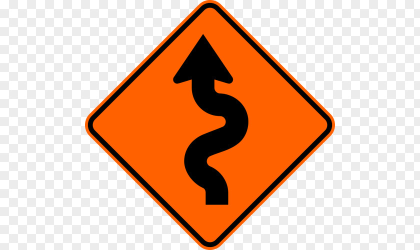 Winding Road Traffic Sign Stock Photography PNG