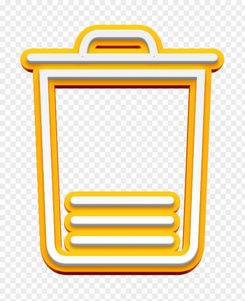 Yellow Trash Icon Essential Set PNG