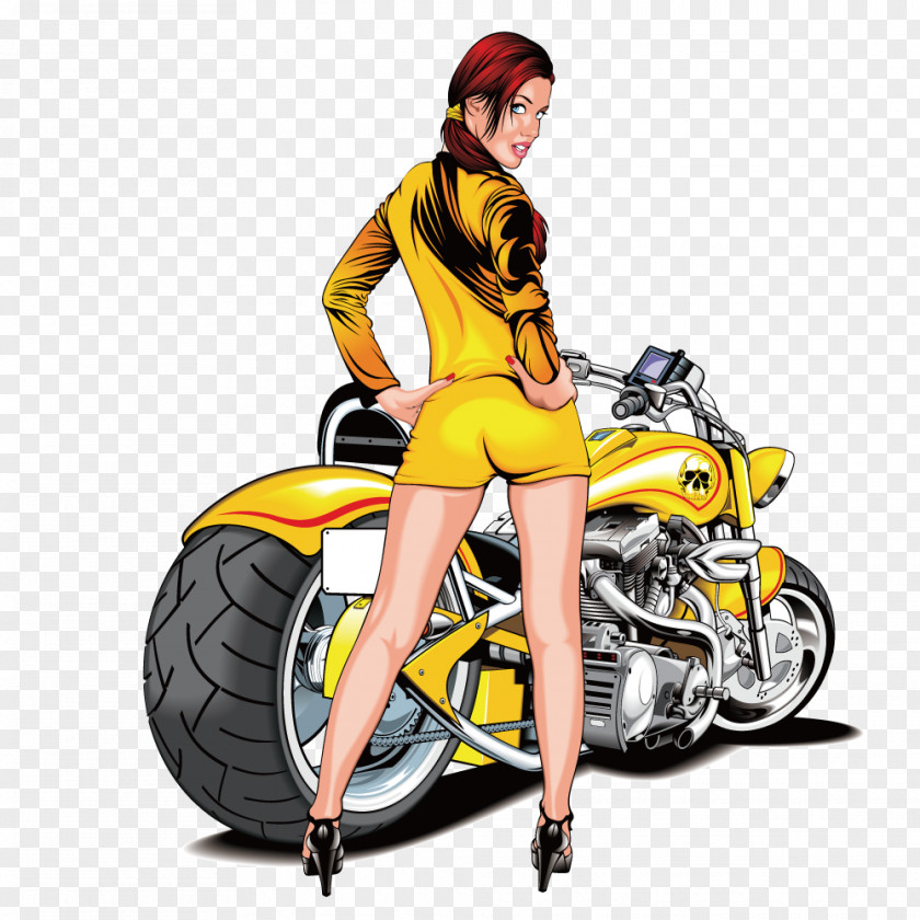 Yellow Motorcycle Flirty Scooter Bicycle Clip Art PNG
