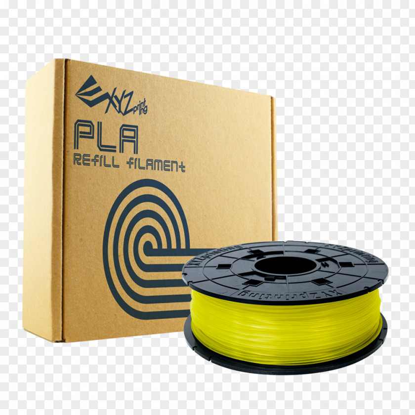 PLA 3D Printing Filament Polylactic Acid Yellow Plastic PNG