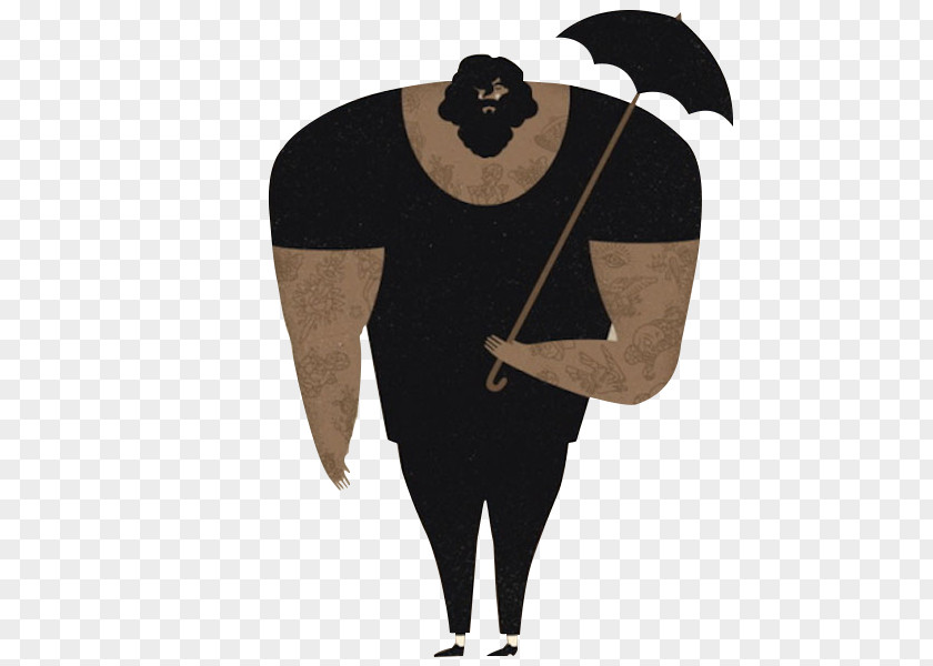 Umbrella Uncle Illustration PNG