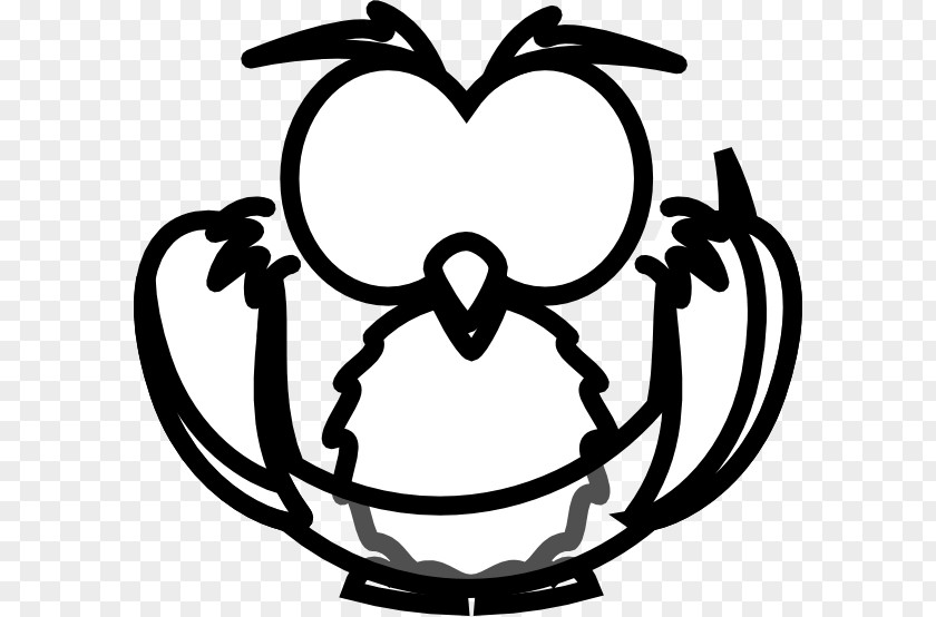 Cute Owl Outline Clip Art Drawing Openclipart Vector Graphics Image PNG