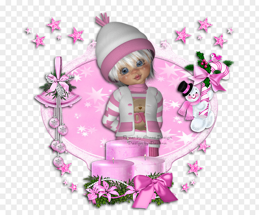 Design Floral Christmas Ornament Pink M Character PNG