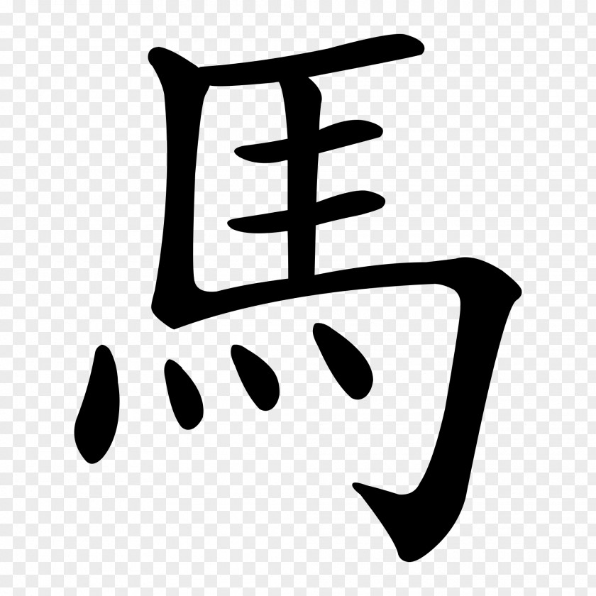 Kanji Chinese Characters Horse Stroke Order Symbol PNG